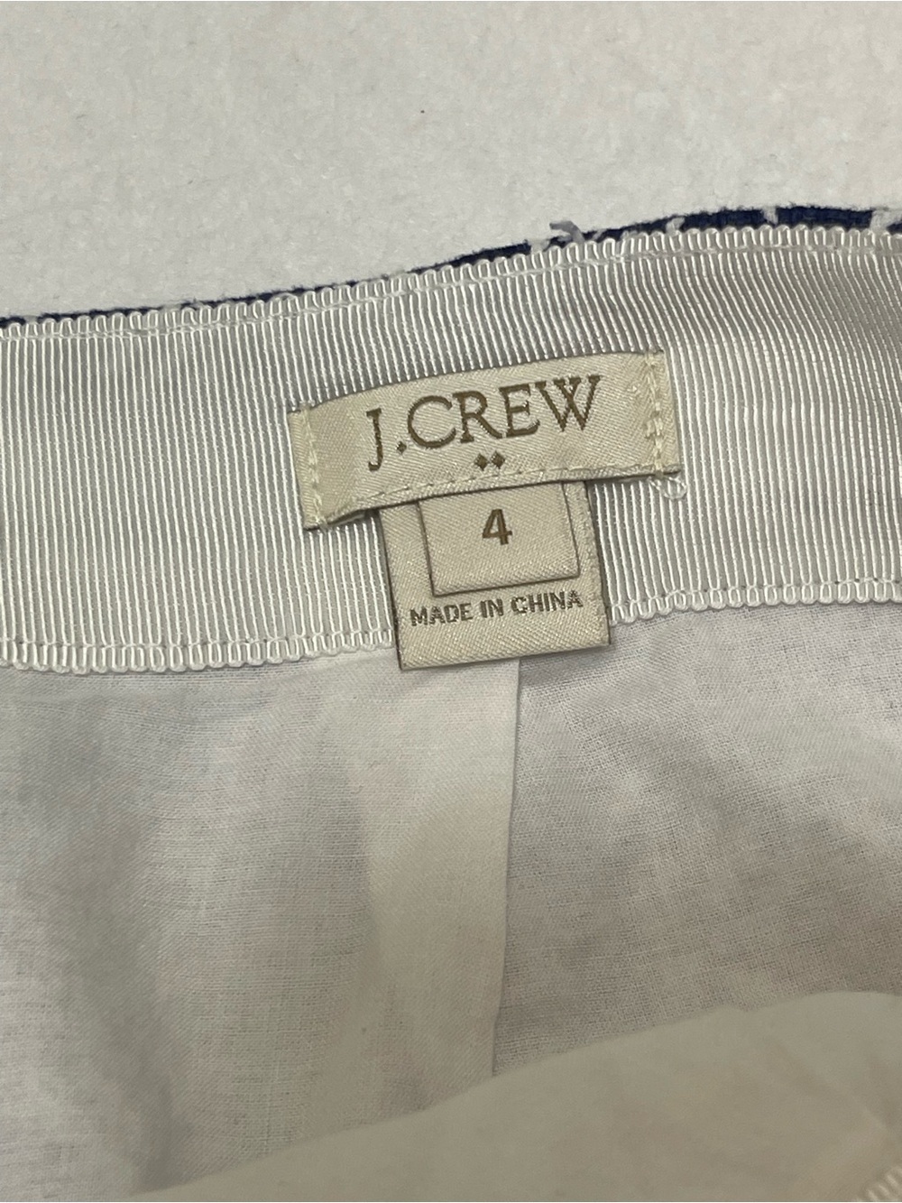 J.Crew Blue White Geometric Mini Skirt Size 4 Cotton - Picture 3 of 8